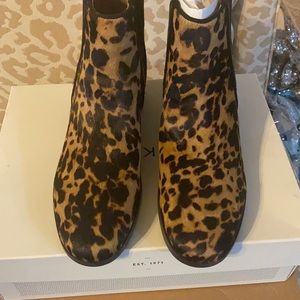 Leopard calf hair boots